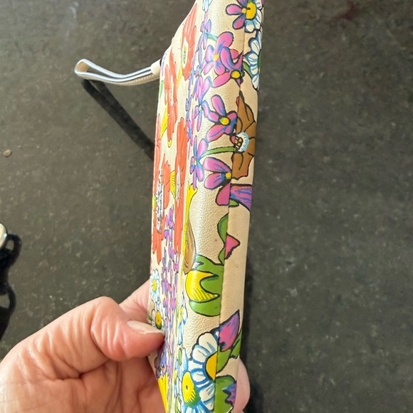 Coach Floral Shoulder Bag and Wallet Set - Red, Purple, Yellow on Cream - Picture 13 of 16